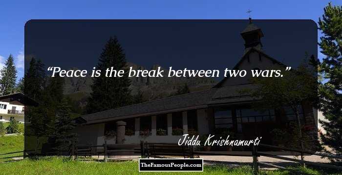 Peace is the break between two wars.