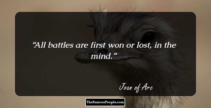 All battles are first won or lost, in the mind.