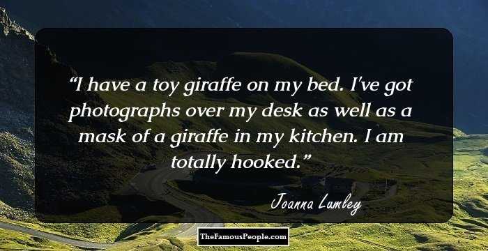 I have a toy giraffe on my bed. I've got photographs over my desk as well as a mask of a giraffe in my kitchen. I am totally hooked.