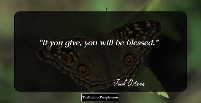 If you give, you will be blessed.