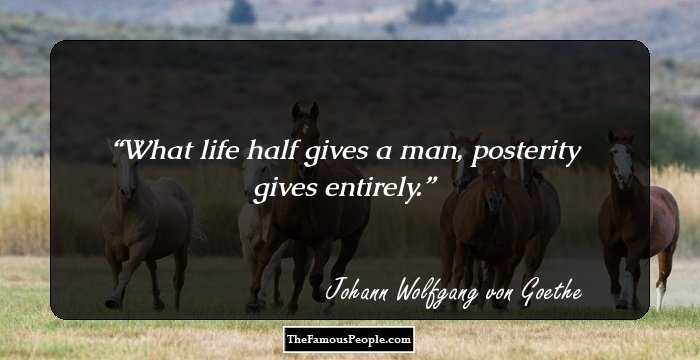 What life half gives a man, posterity gives entirely.
