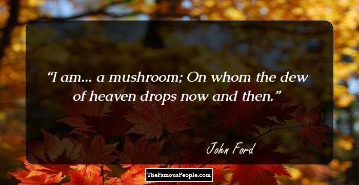 I am... a mushroom; On whom the dew of heaven drops now and then.