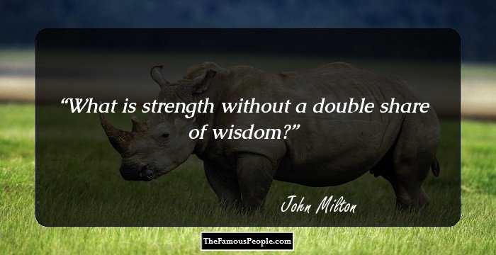 What is strength without a double share of wisdom?