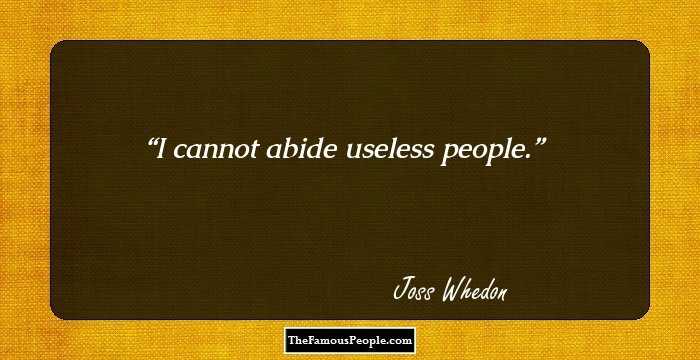 I cannot abide useless people.