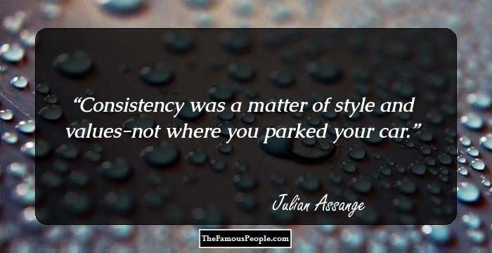 Consistency was a matter of style and values-not where you parked your car.