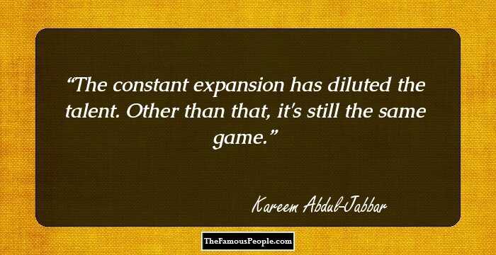 The constant expansion has diluted the talent. Other than that, it's still the same game.