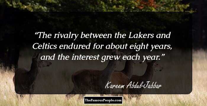 The rivalry between the Lakers and Celtics endured for about eight years, and the interest grew each year.