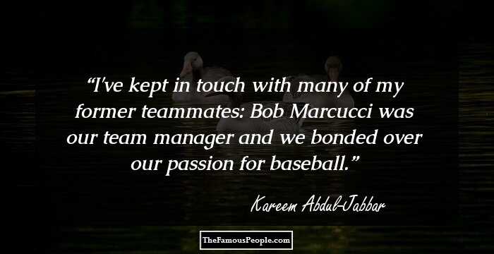 I've kept in touch with many of my former teammates: Bob Marcucci was our team manager and we bonded over our passion for baseball.