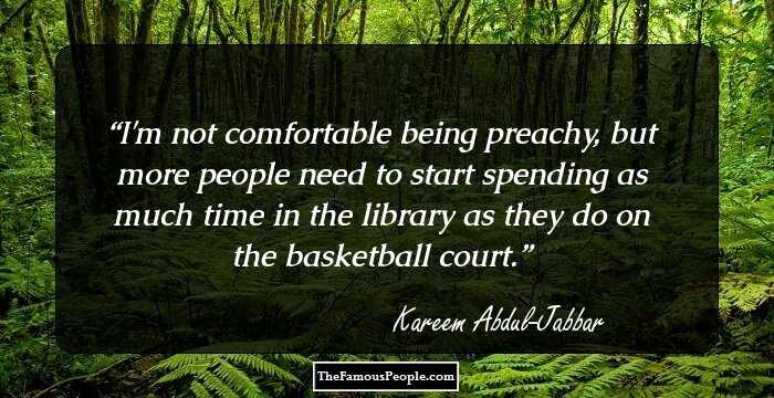 I'm not comfortable being preachy, but more people need to start spending as much time in the library as they do on the basketball court.
