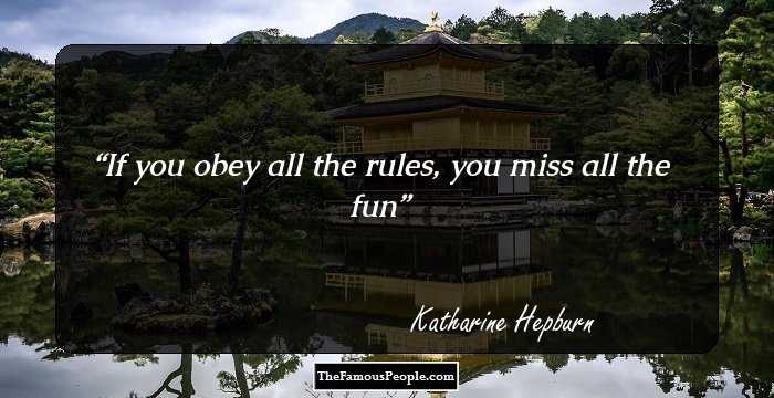 If you obey all the rules, you miss all the fun
