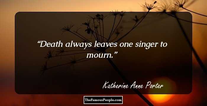 Death always leaves one singer to mourn.
