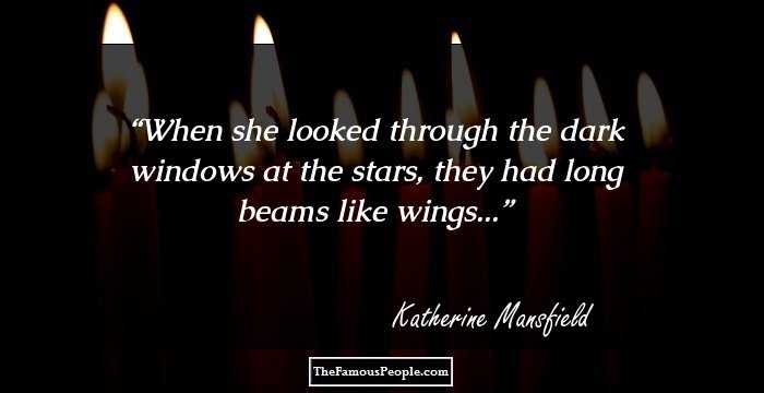When she looked through the dark windows at the stars, they had long beams like wings...
