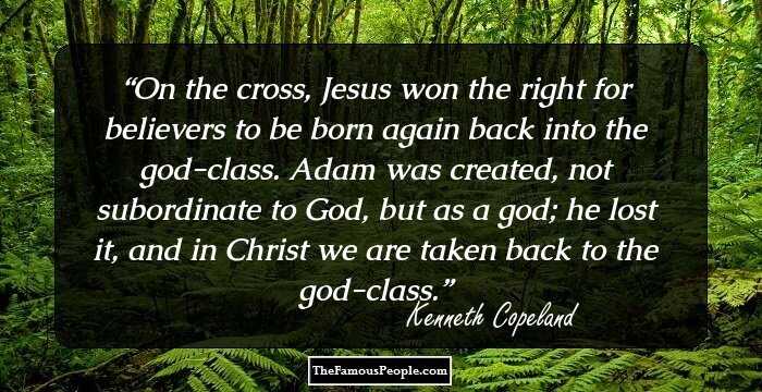 On the cross, Jesus won the right for believers to be born again back into the god-class. Adam was created, not subordinate to God, but as a god; he lost it, and in Christ we are taken back to the god-class.