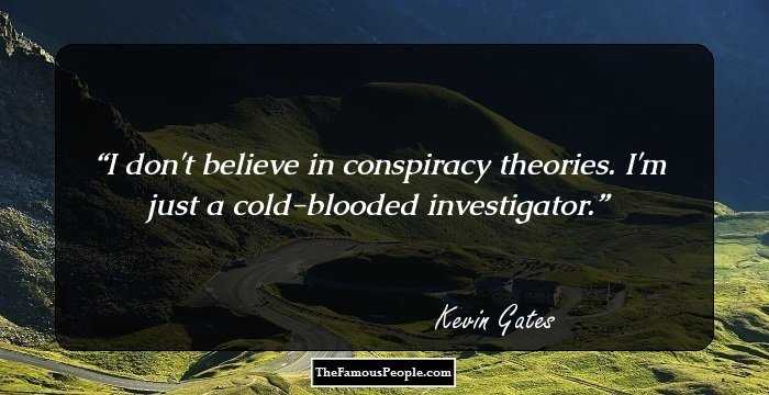 I don't believe in conspiracy theories. I'm just a cold-blooded investigator.