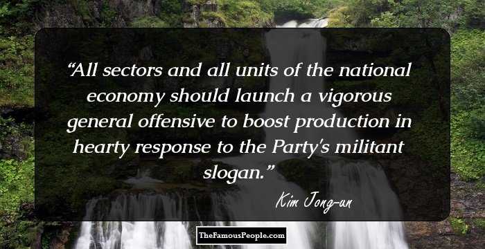 All sectors and all units of the national economy should launch a vigorous general offensive to boost production in hearty response to the Party's militant slogan.