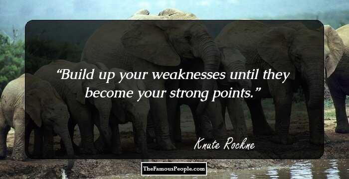 Build up your weaknesses until they become your strong points.
