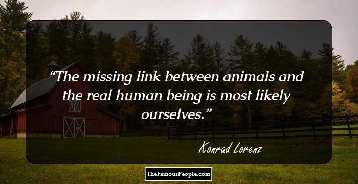 The missing link between animals and the real human being is most likely ourselves.
