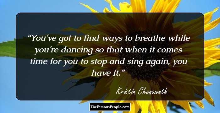 You've got to find ways to breathe while you're dancing so that when it comes time for you to stop and sing again, you have it.