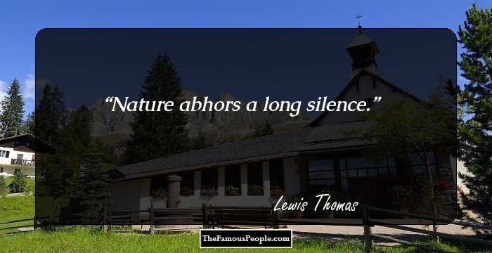 Nature abhors a long silence.