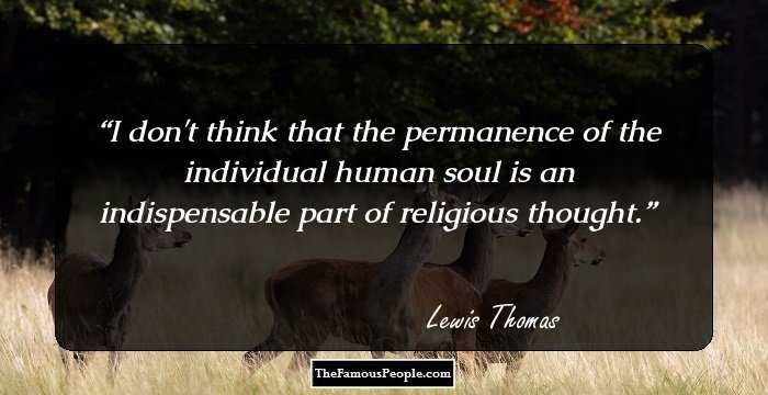 I don't think that the permanence of the individual human soul is an indispensable part of religious thought.
