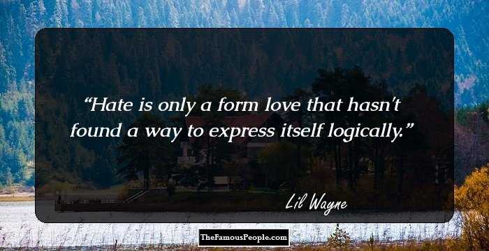 Hate is only a form love that hasn't found a way to express itself logically.