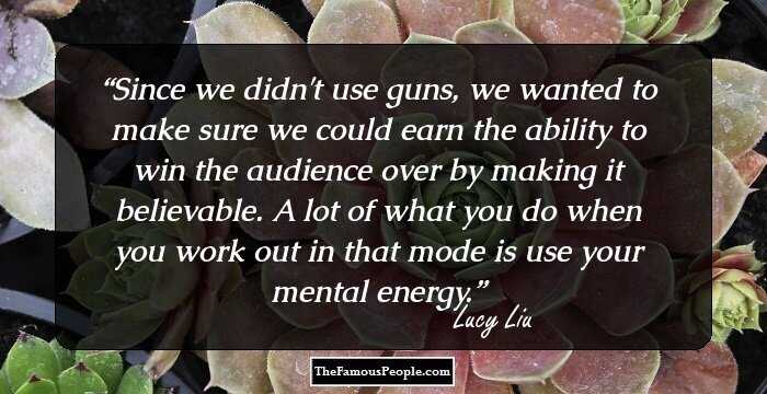 Since we didn't use guns, we wanted to make sure we could earn the ability to win the audience over by making it believable. A lot of what you do when you work out in that mode is use your mental energy.