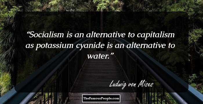 Socialism is an alternative to capitalism as potassium cyanide is an alternative to water.