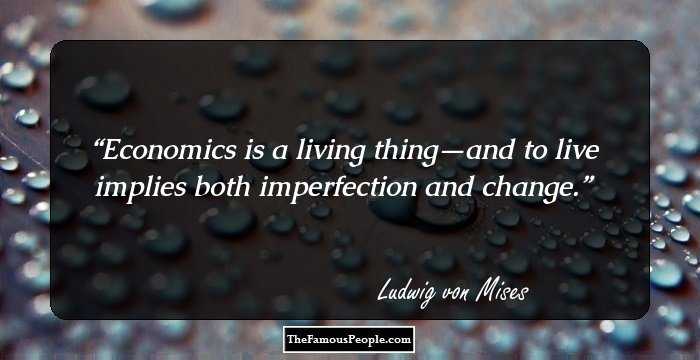 Economics is a living thing—and to live implies both imperfection and change.