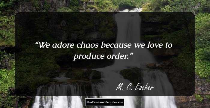 We adore chaos because we love to produce order.