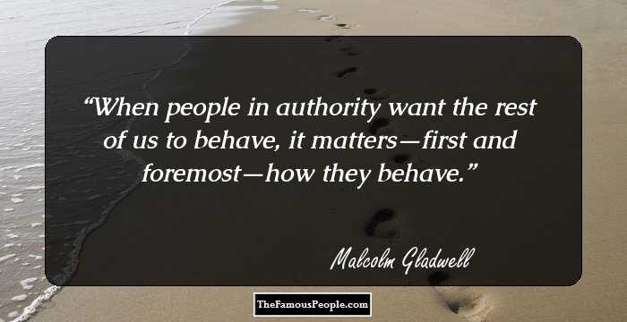 When people in authority want the rest of us to behave, it matters—first and foremost—how they behave.