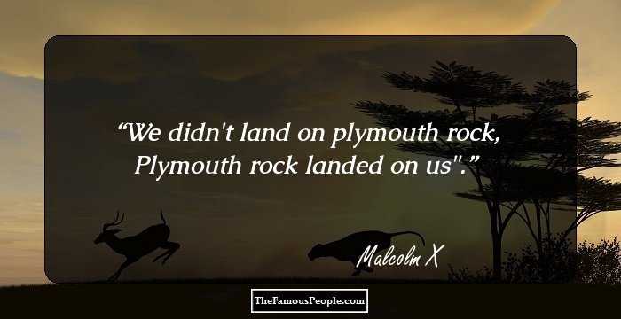 We didn't land on plymouth rock, Plymouth rock landed on us