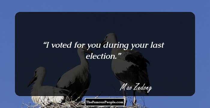 I voted for you during your last election.