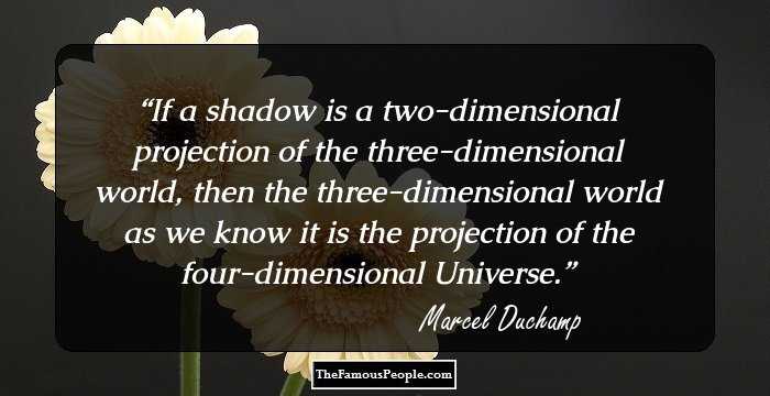 If a shadow is a two-dimensional projection of the three-dimensional world, then the three-dimensional world as we know it is the projection of the four-dimensional Universe.