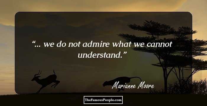 ... we
do not admire what
we cannot understand.
