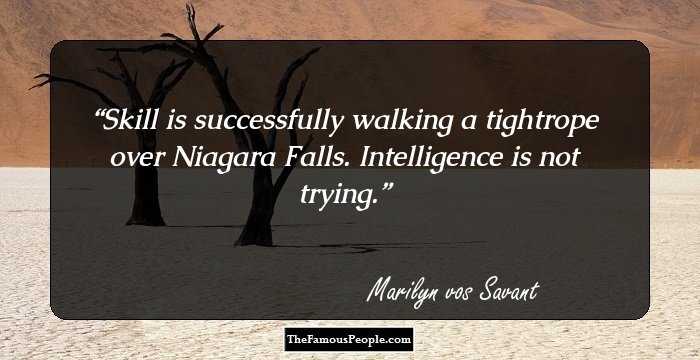 Skill is successfully walking a tightrope over Niagara Falls. Intelligence is not trying.