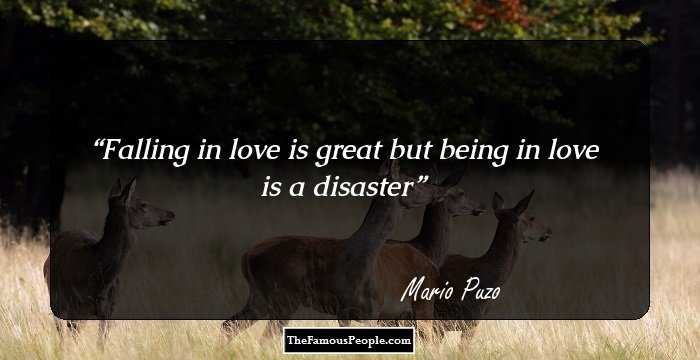 Falling in love is great but being in love is a disaster