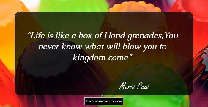 Life is like a box of Hand grenades,You never know what will blow you to kingdom come