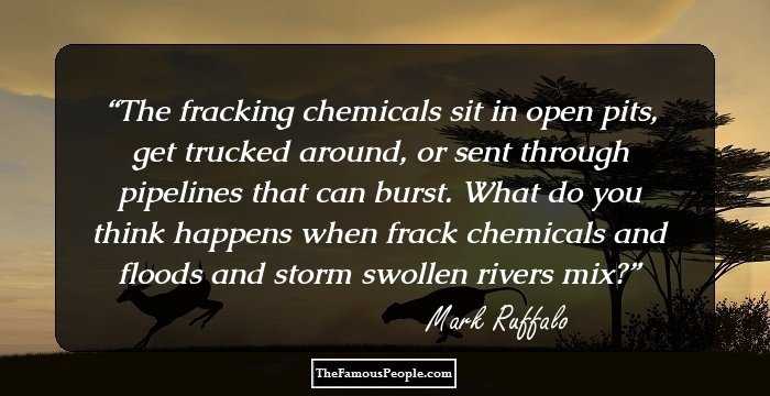 The fracking chemicals sit in open pits, get trucked around, or sent through pipelines that can burst. What do you think happens when frack chemicals and floods and storm swollen rivers mix?