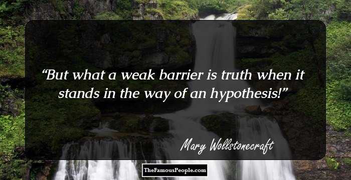 But what a weak barrier is truth when it stands in the way of an hypothesis!