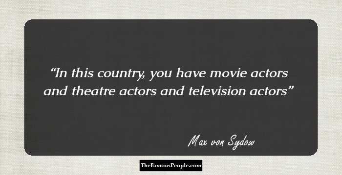 In this country, you have movie actors and theatre actors and television actors
