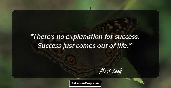 There's no explanation for success. Success just comes out of life.
