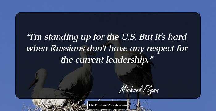 I'm standing up for the U.S. But it's hard when Russians don't have any respect for the current leadership.