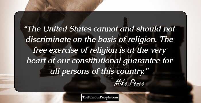 The United States cannot and should not discriminate on the basis of religion. The free exercise of religion is at the very heart of our constitutional guarantee for all persons of this country.