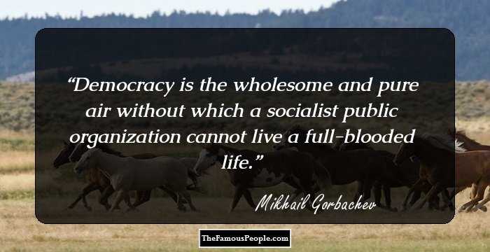 Democracy is the wholesome and pure air without which a socialist public organization cannot live a full-blooded life.