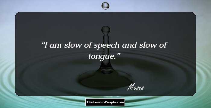 I am slow of speech and slow of tongue.