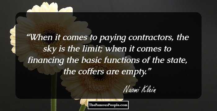 When it comes to paying contractors, the sky is the limit; when it comes to financing the basic functions of the state, the coffers are empty.