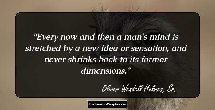Every now and then a man's mind is stretched by a new idea or sensation, and never shrinks back to its former dimensions.