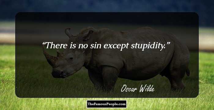 There is no sin except stupidity.
