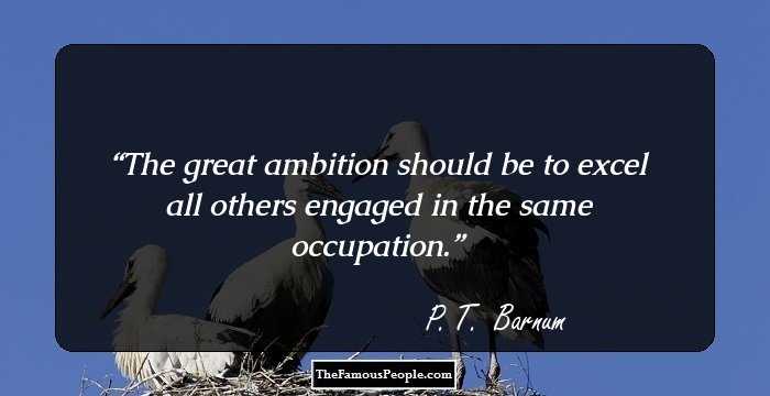 The great ambition should be to excel all others engaged in the same occupation.