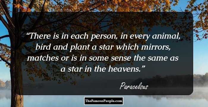 There is in each person, in every animal, bird and plant a star which mirrors, matches or is in some sense the same as a star in the heavens.